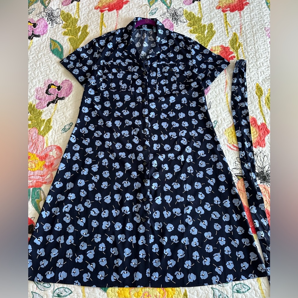 Draper James Blue Floral Midi Dress